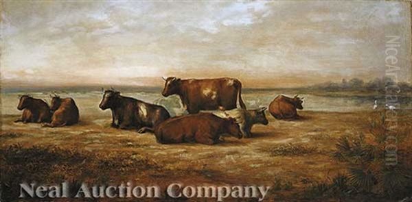 Cattle Along The Shore - view 1