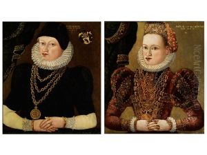 Bildnisse Einer Adeligen Dame Im Alter Von 22 Und Von 27 Jahren (pair) by Ludger Tom Ring the Younger