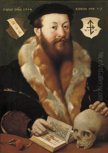 Portrait Of A Gentleman With A Skull And Book - view 1