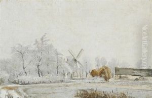 Quiet Winter Day With Frosty Mist by Laurits Andersen Ring