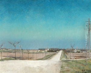 Country Road Leading To Roskilde by Laurits Andersen Ring