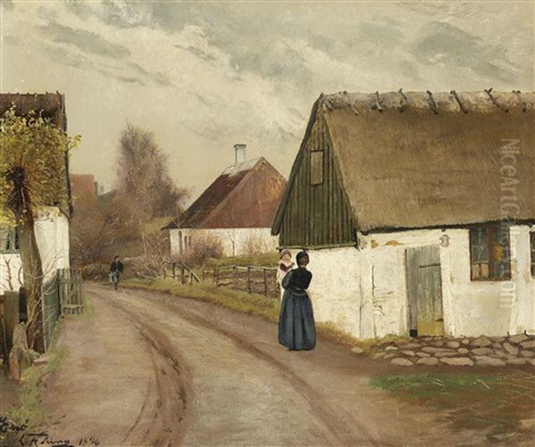 Street Scene In The Village Eno, Springtime - view 1
