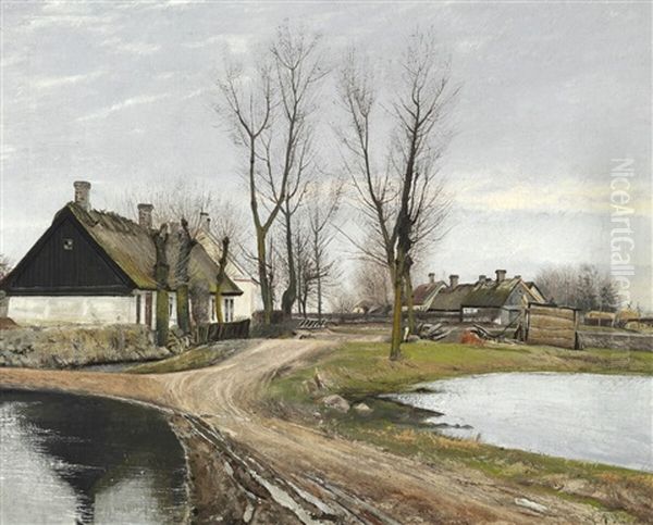 A Road At The Village Pond In Baldersbronde - view 1