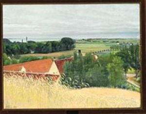 View From The Hills At Frederiksvaerk by Laurits Andersen Ring