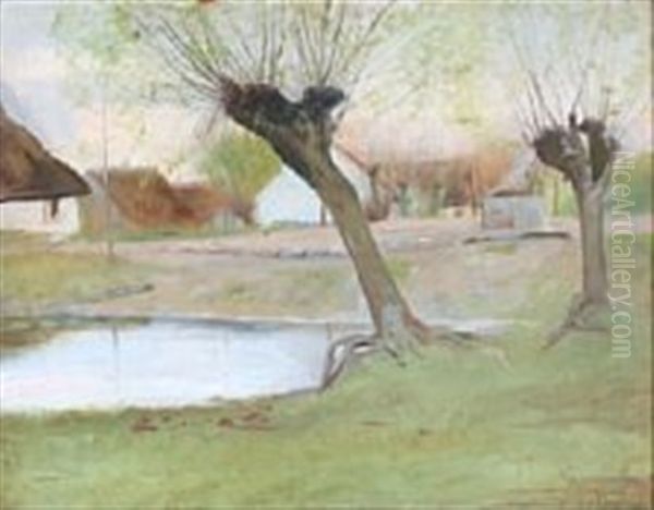 Spring Day Near A Village Pond - view 1