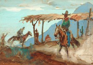 Motifwith Cowboys by Carl Oscar Borg