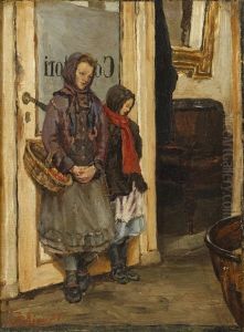 Children By A Doorway by Laurits Andersen Ring