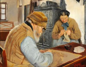 Smallholders In The Village Of Ring by Laurits Andersen Ring