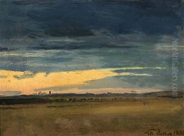 Landskab Fra Naestvedegnen. Efter Solnedgang - view 1