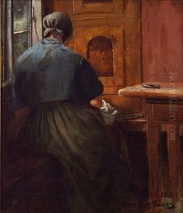En Aeldre Kone Set Fra Ryggen by Laurits Andersen Ring