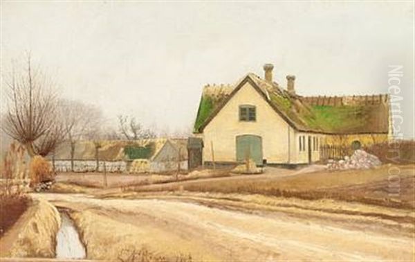 Village Road In Baldersbronde, Overcast Day - view 1