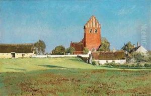 Kirken Og Praestegaarden I Hoje Taastrup, Sommer
