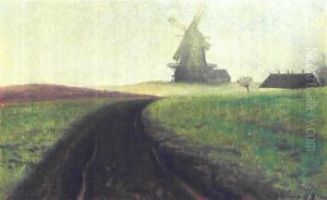 Landskab Med Markvej, I Baggrunden Mogenstrup Molle by Laurits Andersen Ring