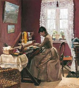 Johanne Wilde Ved Hendes Vaev by Laurits Andersen Ring