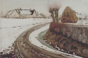 Vejen Ind Til Byen. Vinterdag Med Sne by Laurits Andersen Ring