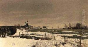 A Winter Landscape With A Windmill A Winter Landscape With A Windmill
