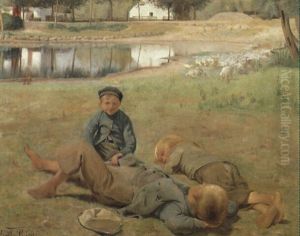 Gaasevogterne Ved Gadek+ret I Landsbyen Ring by Laurits Andersen Ring
