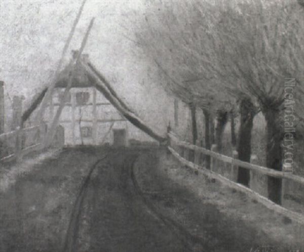 Vinterlandskab Ved En Bro - view 1