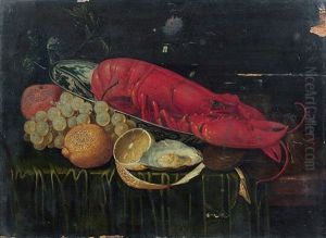 Nature Morte Au Homard Dans Un Plat Wanli by Pieter de Ring