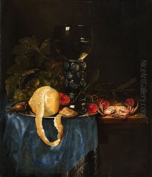 Still Life With A Lemon, Rummer, Grapes, Cherries And Shellfish - view 1
