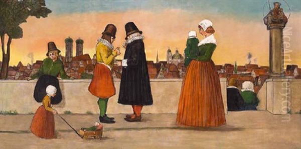 Nachmittagsspaziergang, Im Hintergrund Die Frauenkirche - view 1