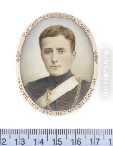 Herbert De Odingsells Coke (1864-1890), Wearing Dark Grey Coat With Red Facings, Gold And Silver Shoulder Cord Epaulettes Suspended From A White Riband