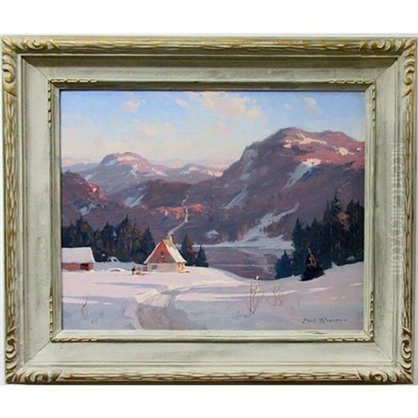 Untitled (winter Scene With Figure Chopping Firewood) - view 1