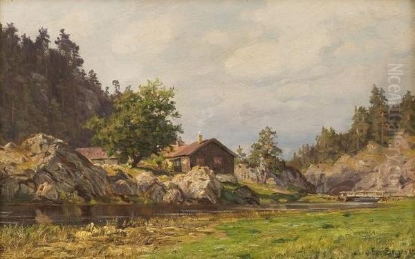 Elvelandskap Med Smabruk - view 1
