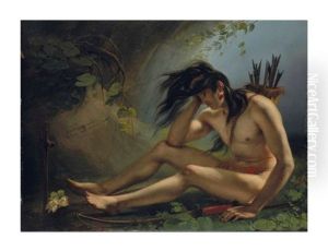 Chactas Au Tombeau D'atala, D'apres Le Roman De Chateaubriand by Louis Edouard Rioult