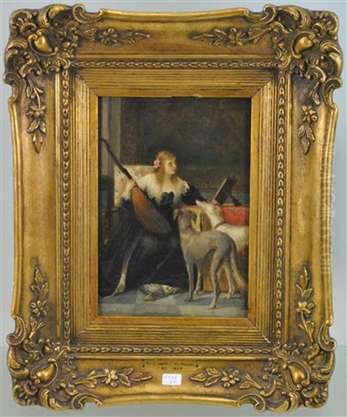 Musicienne Aux Levriers - view 1