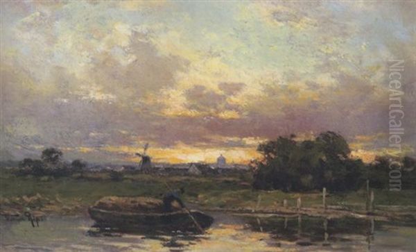 Hollandische Landschaft Bei Abendsonne - view 1