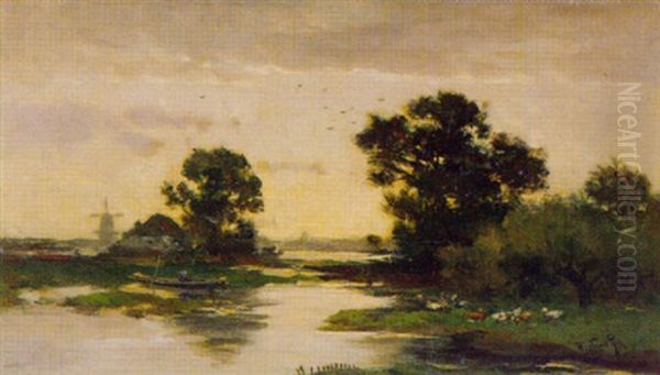 Flusslandschaft Bei Dammerung - view 1