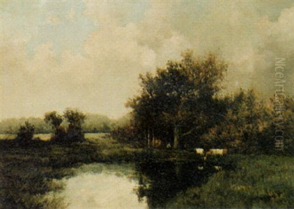 Landscape With Watering Cows - view 1