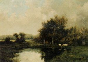 Landscape With Watering Cows by Willem Cornelis Rip