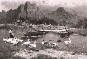 Gansehirtin Am Teich by Willem Cornelis Rip