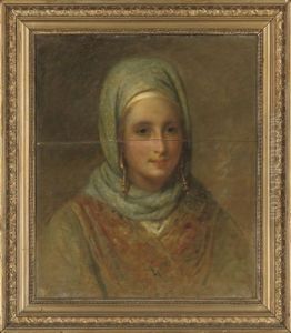 Portrait Of A Lady In Oriental Dress by Edward Villiers Rippingille