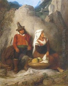 Figures Resting By A Rock