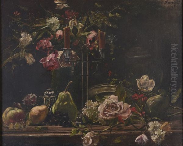 Still Life With Flowers And Fruit - view 1