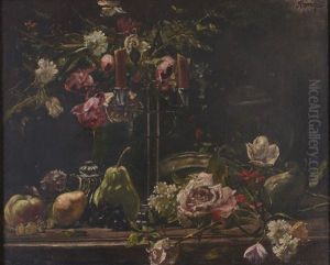 Still Life With Flowers And Fruit