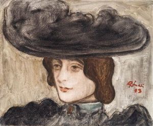 Lady In Black Hat by Jozsef Rippl-Ronai