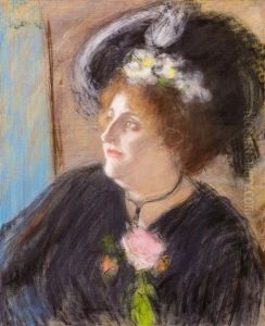 Opera Singer (dora Hofbauer) by Jozsef Rippl-Ronai