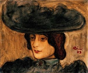 Kalapos Parizsi No (parisian Woman In A Hat) by Jozsef Rippl-Ronai