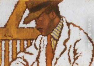Kalapos Ferfi (somssich Grof Kepmasa) - Man In A Hat, The Portrait Of Count Somssich by Jozsef Rippl-Ronai