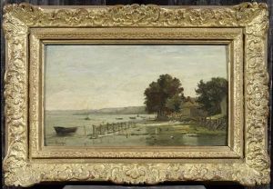 Lakefront With Barges