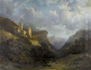 Burgruine Im Oberen Inntal by Edouard (Paul E.) Rischgitz