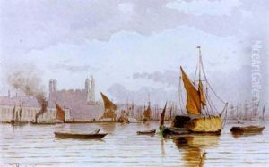 Venetian Harbor Scene by Edouard (Paul E.) Rischgitz