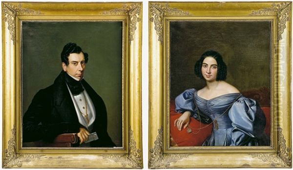 Retrato De Dama Y Caballero (pair) - view 1