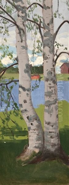 Birches On The Shore - view 1