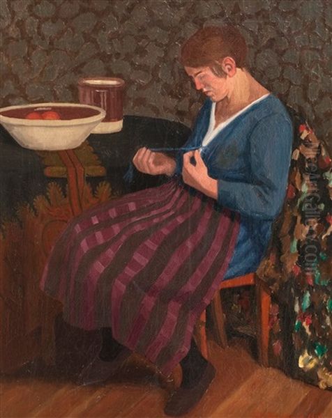 Woman In A Blue Dress - view 1