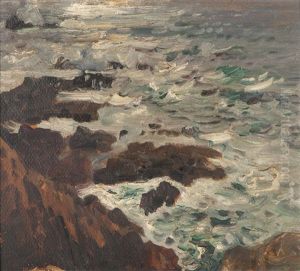 Coastal Waves And Rocks by William Frederick Ritschel